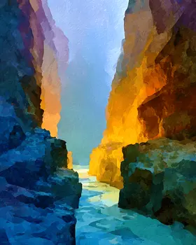Watercolor Canyon Mountains Nature Art Print - 8"x10" Artwork for 11"x14" Frame
