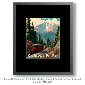 Cog Railway of Pikes Peak  Art Colorado Art Print - 8"x10" Artwork for 11"x14" Frame