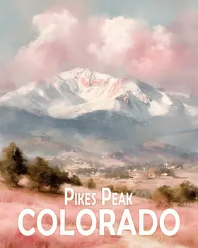 Soft Morning Light on Pikes Peak Colorado Art Print - 8"x10" Artwork for 11"x14" Frame