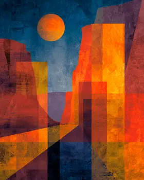 Abstract Arizona Canyonland American Southwest Art - 8"x10" Artwork for 11"x14" Frame