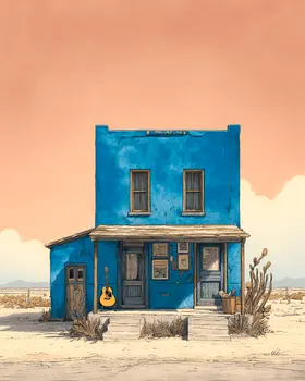 Musician's Magdalena Desert Home American Southwest Art - 8"x10" Artwork for 11"x14" Frame