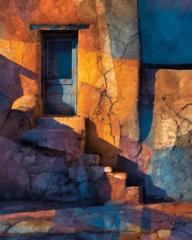 Taos Adobe Door American Southwest Art - 8"x10" Artwork for 11"x14" Frame