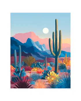 Pastel Desert Landscape American Southwest Art - 8"x10" Artwork for 11"x14" Frame