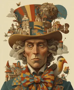 Mad Hatter Has a Lot on His Mind art print - 8"x10" Artwork for 11"x14" Frame
