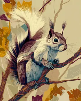 Albert's Squirrel Wildlife Art Print - 8"x10" Artwork for 11"x14" Frame