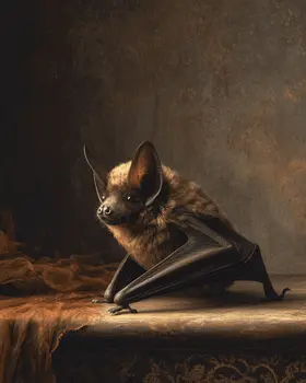 Walking Bat Dark Academia Art Print - 8"x10" Artwork for 11"x14" Frame