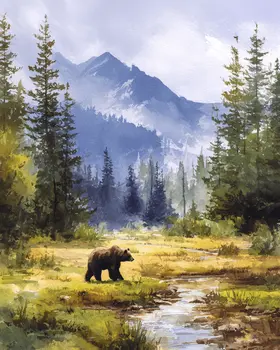 Wandering Bear Wildlife Art Print - 8"x10" Artwork for 11"x14" Frame