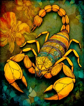 Stylized Scorpion Wildlife Art Print - 8"x10" Artwork for 11"x14" Frame