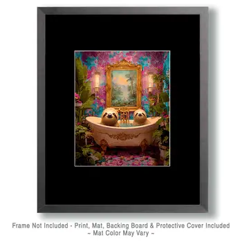 Sloths in a Bathtub Bathroom Art Print - 8"x10" Artwork for 11"x14" Frame
