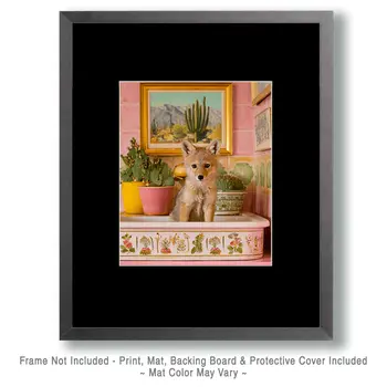 Coyote Pup in a Bathtub Bathroom Art Print - 8"x10" Artwork for 11"x14" Frame