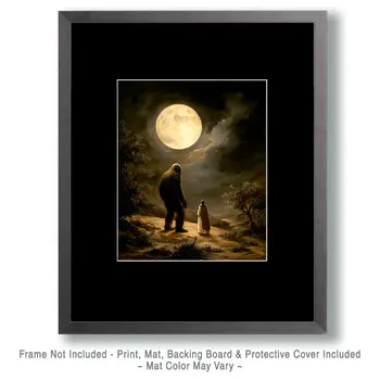 Chilling with a Princess - Bigfoot & Sasquatch Art - 8"x10" Artwork for 11"x14" Frame