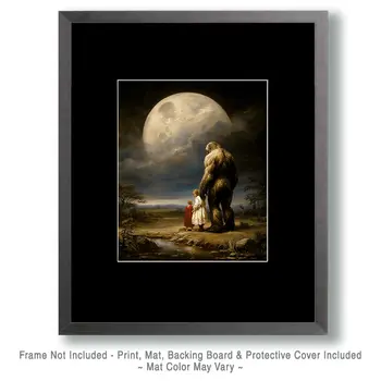 Keeping Them Safe - Bigfoot & Sasquatch Art - 8"x10" Artwork for 11"x14" Frame