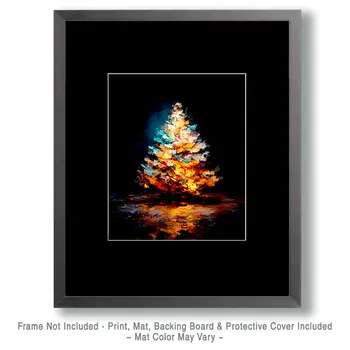 Abstract X-Mas Tree Christmas Art Print - 8"x10" Artwork