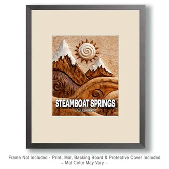 Wood Carved Mountains Colorado Name Drop Art Print - 8"x10" Artwork