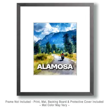 Lone Biker Colorado Name Drop Art Print - 8"x10" Artwork
