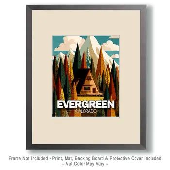 A-Frame Home Colorado Name Drop Art Print - 8"x10" Artwork