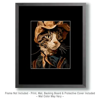 Cat Scout - Cut Paper Art Print - 8"x10" Artwork for 11"x14" Frame