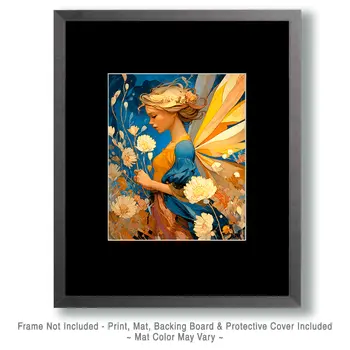 Summer Flower Fairy - Fairies Art Print - 8"x10" Artwork