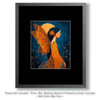 Calm Midnight Fairy - Fairies Art Print - 8"x10" Artwork