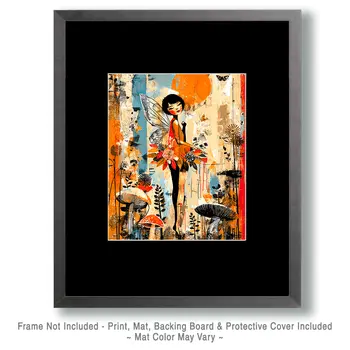 Eastern Mushroom Fairy - Fairies Art Print - 8"x10" Artwork