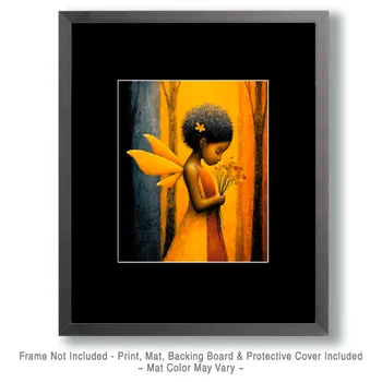 Young Fairy with Bouquet - Fairies Art Print - 8"x10" Artwork