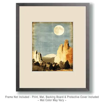 Antique Style Garden of the Gods Art Print - 8"x10" Artwork for 11"x14" Frame