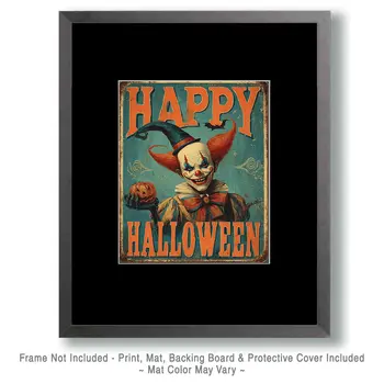 Halloween Clown Sign Art Print - 8"x10" Artwork for 11"x14" Frame