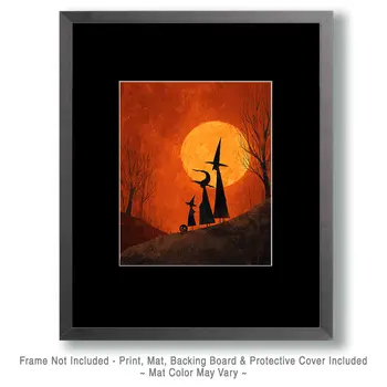 Three Witches Halloween Art Print - 8"x10" Artwork for 11"x14" Frame