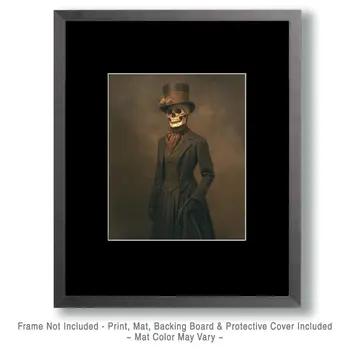 Gentleman Skeleton Dark Academia Art Print - 8"x10" Artwork for 11"x14" Frame