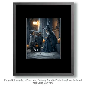 Whitchy Lesson on Hallows Eve Dark Academia Art Print - 8"x10" Artwork for 11"x14" Frame