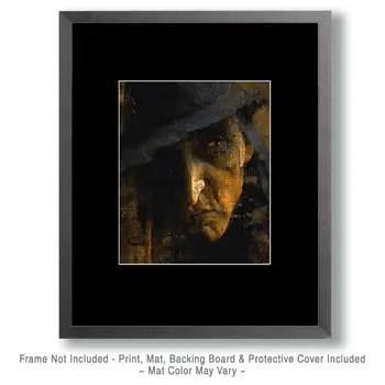 Abstract Witch Face Dark Academia Art Print - 8"x10" Artwork for 11"x14" Frame