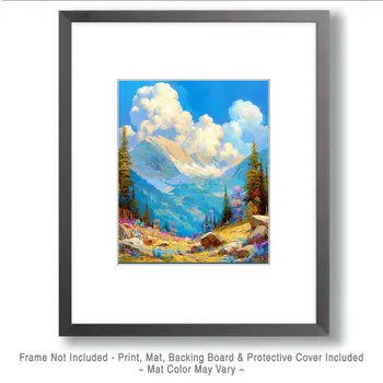 Mountain Fantasyland Nature Art Print - 8"x10" Artwork for 11"x14" Frame