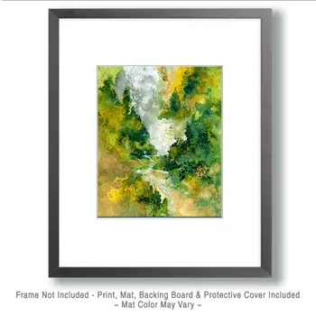 Abstract Mountain Stream Nature Art Print - 8"x10" Artwork for 11"x14" Frame