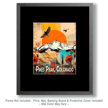 Lowbrow Pikes Peak Colorado Art Print - 8"x10" Artwork for 11"x14" Frame