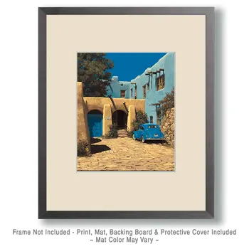 Blue Bug by Blue Adobe American Southwest Art - 8"x10" Artwork for 11"x14" Frame