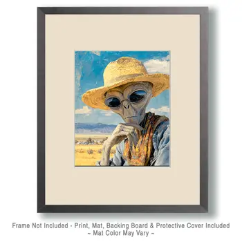 Old Resident Alien American Southwest Art - 8"x10" Artwork for 11"x14" Frame