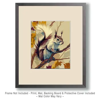 Albert's Squirrel Wildlife Art Print - 8"x10" Artwork for 11"x14" Frame