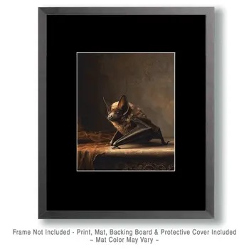 Walking Bat Dark Academia Art Print - 8"x10" Artwork for 11"x14" Frame