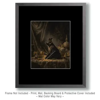 Bat Still-Life Dark Academia Art Print - 8"x10" Artwork for 11"x14" Frame