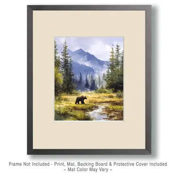 Wandering Bear Wildlife Art Print - 8"x10" Artwork for 11"x14" Frame