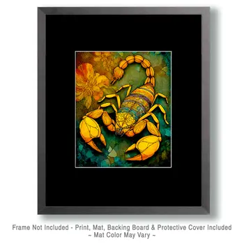 Stylized Scorpion Wildlife Art Print - 8"x10" Artwork for 11"x14" Frame
