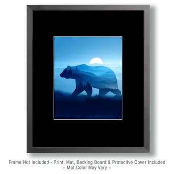 Wild Bear Spirit Wildlife Art Print - 8"x10" Artwork for 11"x14" Frame