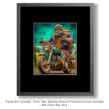 Bigfoot Hippie Biker Art Print - 8"x10" Artwork for 11"x14" Frame
