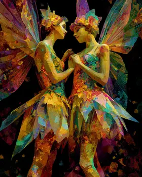 A Comforting Fairy - Magical Fairies Art Print - 8"x10" Artwork for 11"x14" Frame