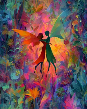 Enchanted Moment - Magical Fairies Art Print - 8"x10" Artwork for 11"x14" Frame