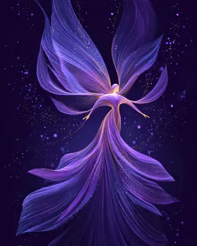 Purple Airy-Fairy - Magical Fairies Art Print - 8"x10" Artwork for 11"x14" Frame