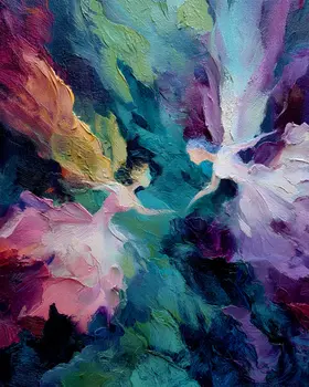 Friends Meet in the Mist - Magical Fairies Art Print - 8"x10" Artwork for 11"x14" Frame