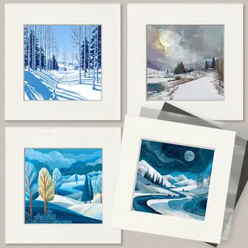 Colorful Creek - Winter Landscape Art Print - 8"x10" Artwork for 11"x14" Frame