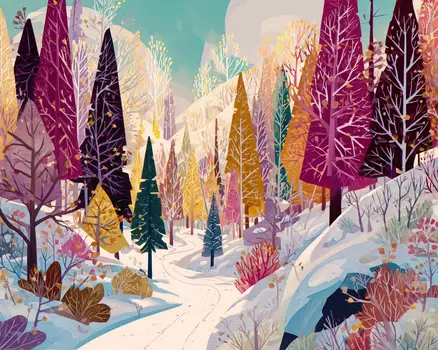 Winter Wonderland Landscape Art Print - 8"x10" Artwork for 11"x14" Frame