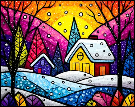 Bright Morning - Winter Landscape Art Print - 8"x10" Artwork for 11"x14" Frame